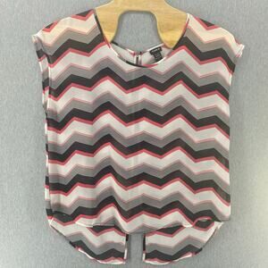 TORRID Sheer‎ Blouse Chevron Pattern Button Back Women 2
